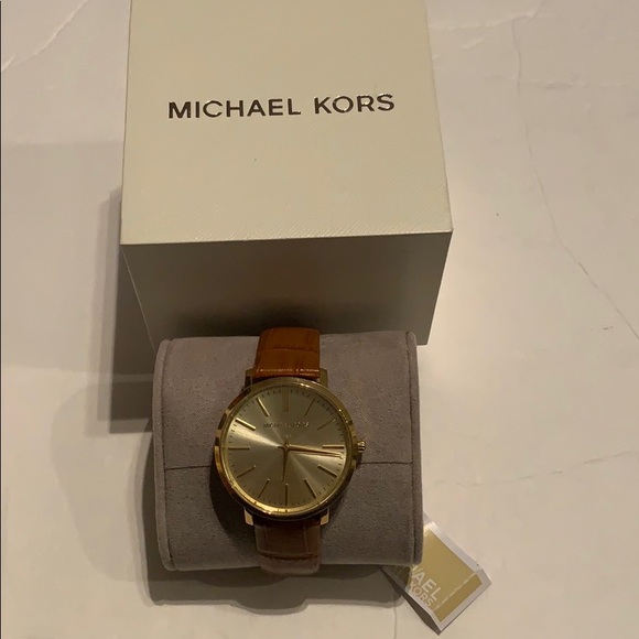 Michael Kors Jaryn Brown Leather Watch